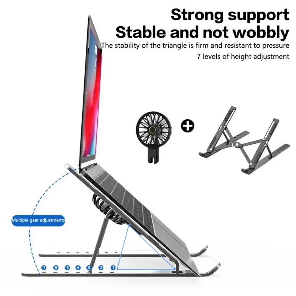 Foldable Laptop Cooler Stand Portable Stand With Fans Laptop Desktop Bracket Stable Adjustable Stand Folding Laptop Stand Eagle Beacon