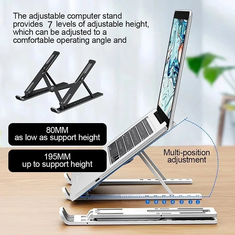 Portable Laptop Stand Foldable Support Base Notebook Stand For Computer Laptop Holder Cooling Pad Riser Macbook Stand  Laptop Eagle Beacon