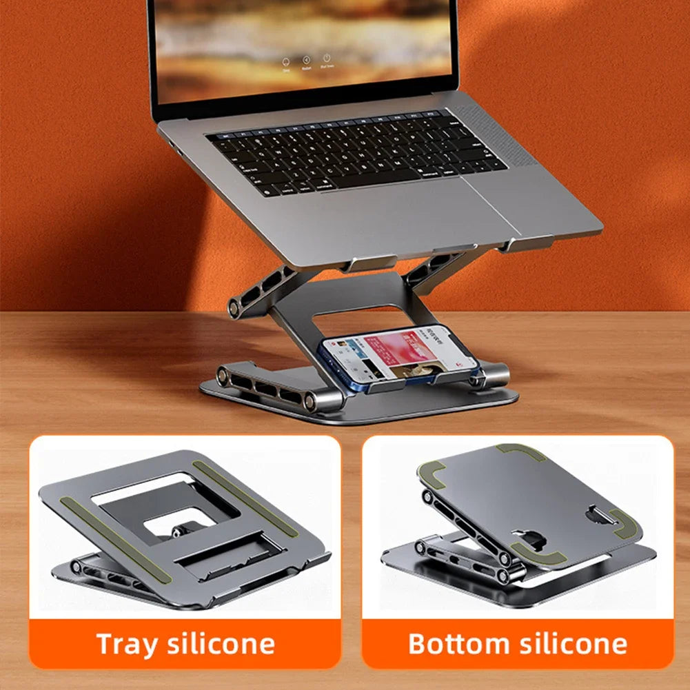 New Foldable Laptop Stand 3 Layer Adjustable Height Metal Notebook Stand Tablet Stand for Laptops/tablets/mobile Phones Eagle Beacon