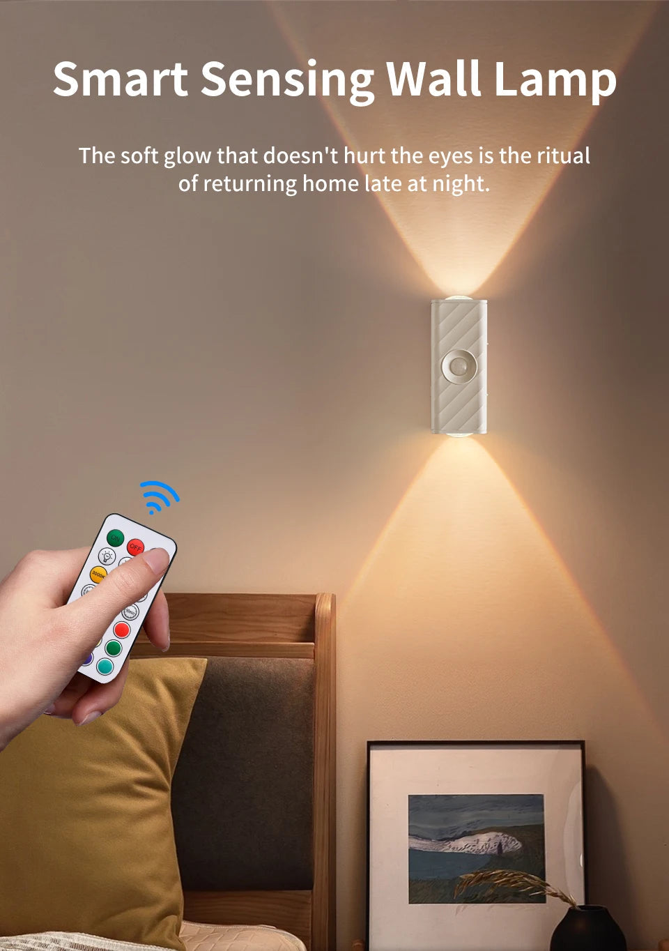 Motion Sensor LED Night Light with Remote Controller Magnetic Wall Lamp for Kitchen Stairs Wardrobe Corridor Bedroom Decor Eagle Beacon