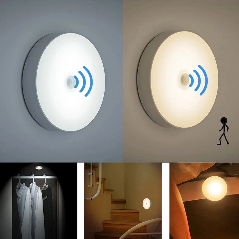 Motion Sensor LED Night Light USB Rechargeable Night Lamp for Kitchen Bedroom Stairs Hallway Cabinet Light Wireless Closet Light Eagle Beacon