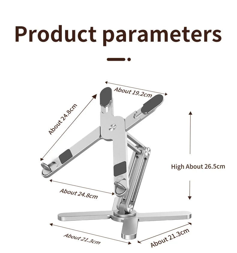 Foldable Laptop Stand 360°Rotation Notebook Table Adjustable Aluminum Alloy Holder Portable X Type Bracket for 10-17 inch Laptop Eagle Beacon