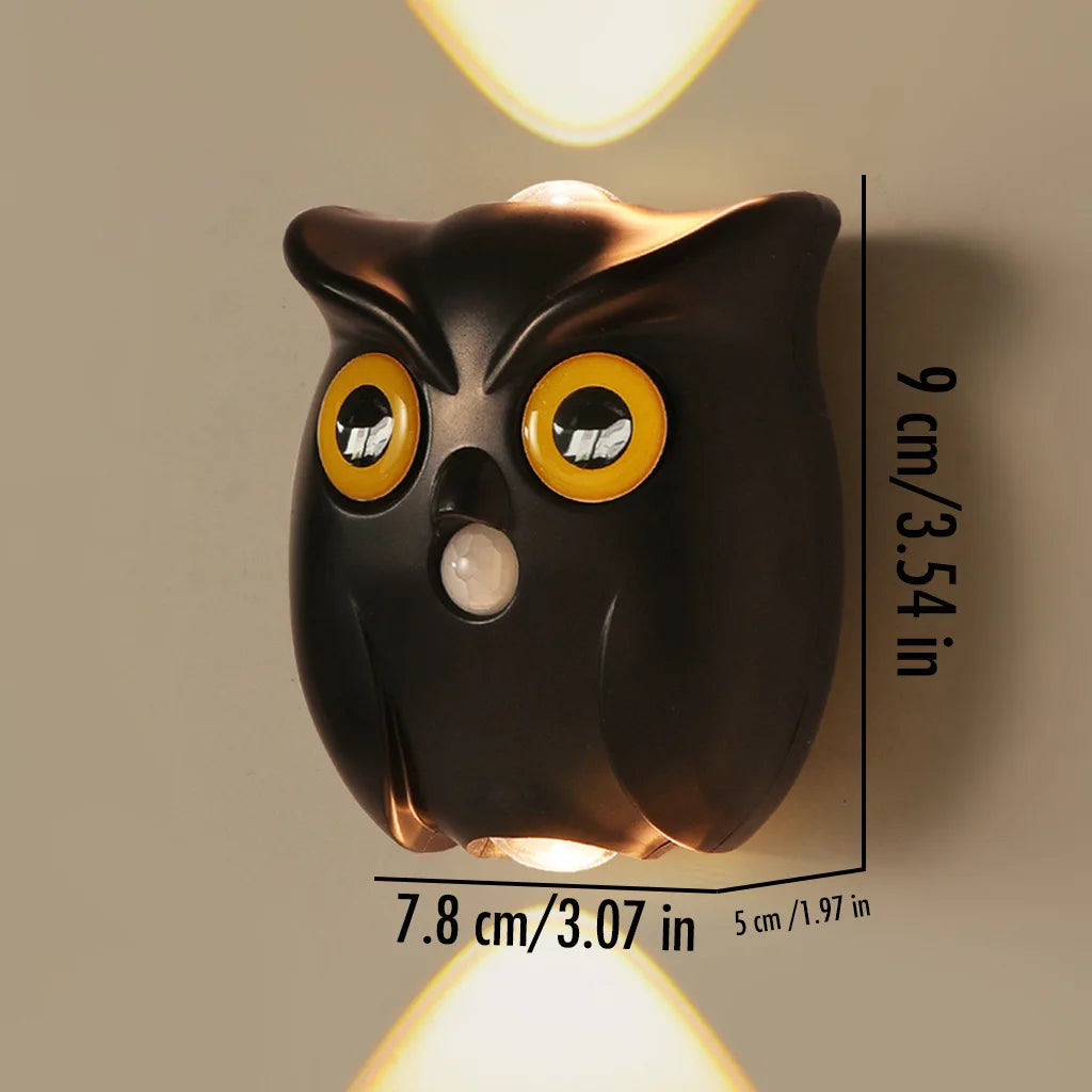 Motion Sensor Night Light USB Charging Cute Owl Lamp Indoor AUTO On/Off Magnetic Base for Cupboard Stair Hallway Bedroom Closet Eagle Beacon