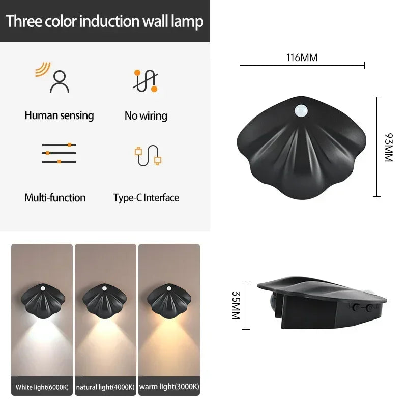Motion Sensor Light Night Light USB Type-C Rechargeable For Kitchen Bedroom Mural Living Room Interior Lighting Decor Wall Lamps Eagle Beacon