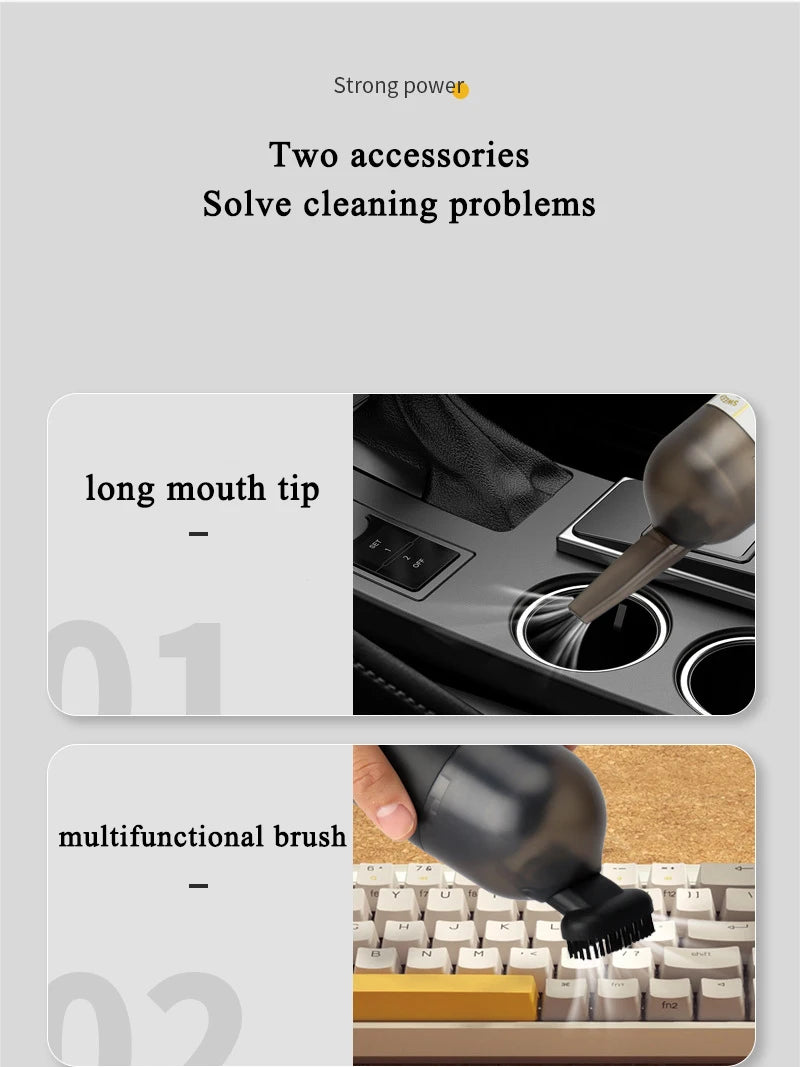 Mini Vacuum Cleaner Portable Wireless Power Usb Charging Car Home Computer Office Sweeping Machine Desktop Dust Eagle Beacon