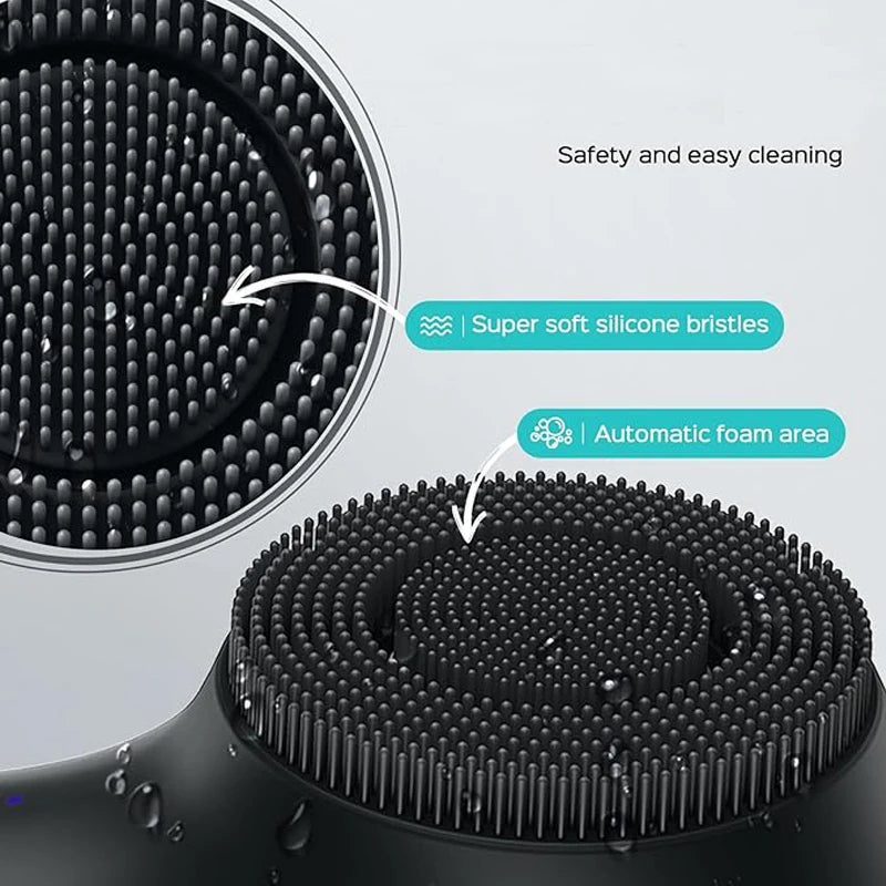 Facial silicone cleansing brush with dual rotation and vibration modes, facial vibration massage, USB charging facial brush Eagle Beacon
