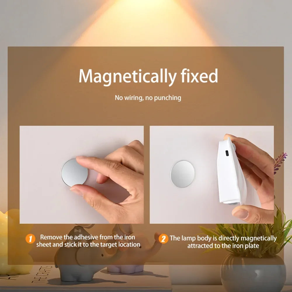 Motion Sensor Light Night Light USB Type-C Rechargeable For Kitchen Bedroom Mural Living Room Interior Lighting Decor Wall Lamps Eagle Beacon