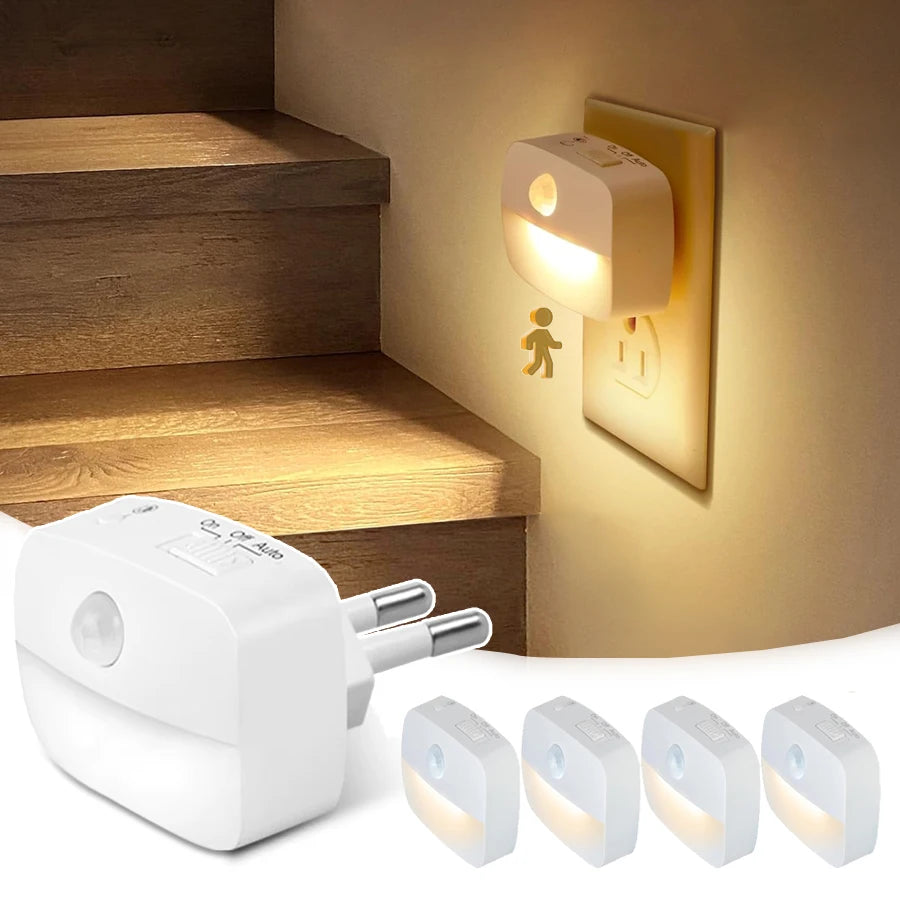Motion Sensor Light LED Night Lights EU US Plug Lamps PIR Human Induction Lamp Nightlights For Bedroom Decor Hallway Stairs Lamp Eagle Beacon