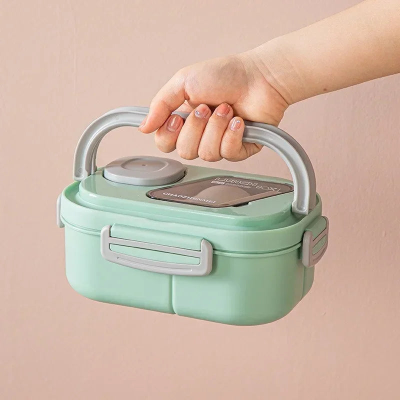 1200ML Portable Lunch Box Reusable Double Layer Compartment Bento Box Carrying Handle Outdoor Camping Meal Snack Food Containers Eagle Aerie