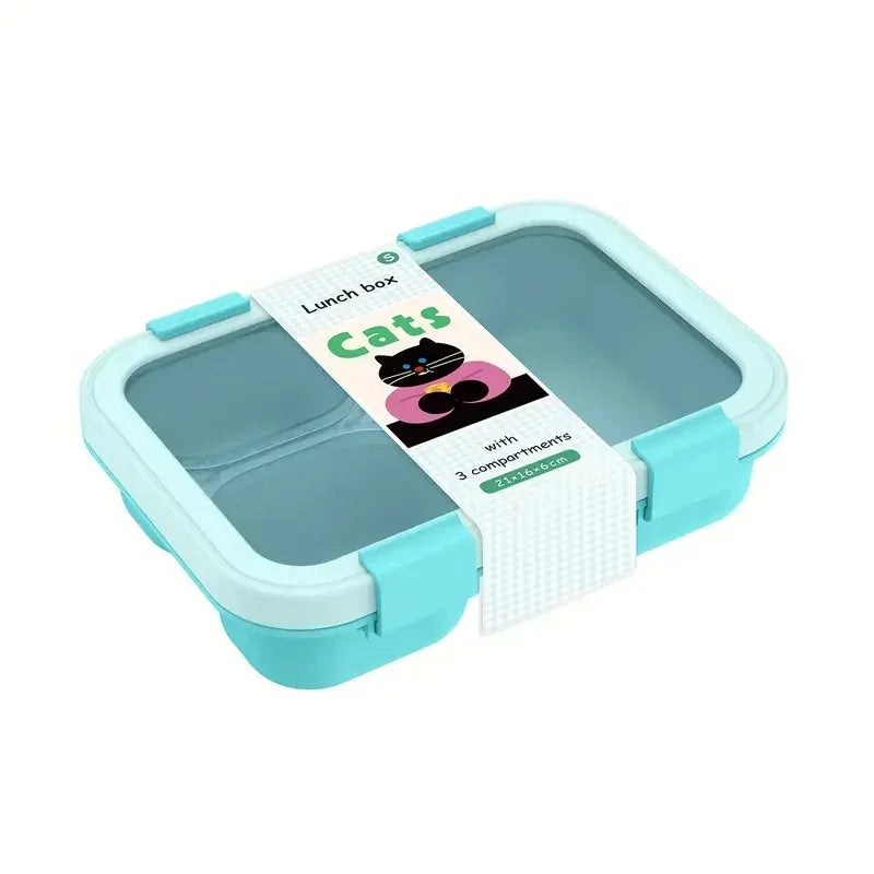 Lunch Box with Lids 3 Compartment Meal Prep Containers Reusable Leakproof Stackable Food Storage Containers for Office Travel Eagle Aerie