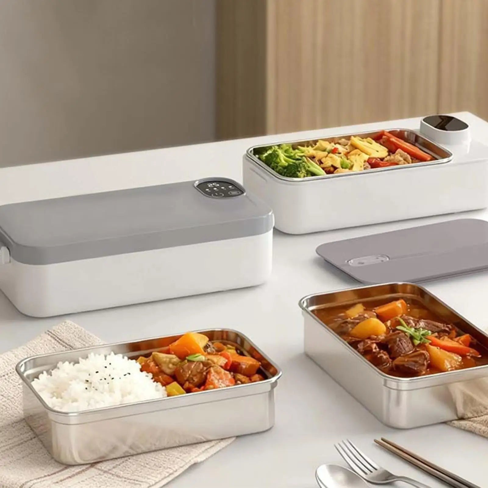 Heated Lunch Box Rechargeable Portable Warmer Portable Electric Lunch Box with Stainless Steel Container for Kids Boys Girls Eagle Aerie