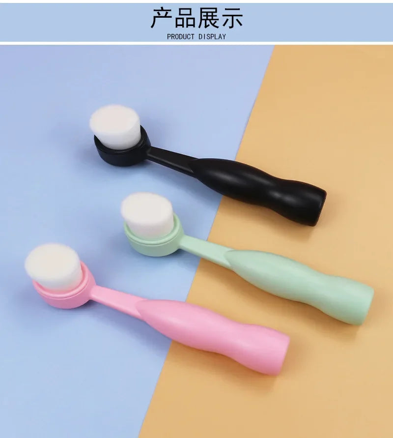 Facial Cleansing Brush Soft Bristles Manual Long Handle Flat Bottomed Standing Deep Face Cleaning Brush Limpieza Facial Skincare Eagle Beacon