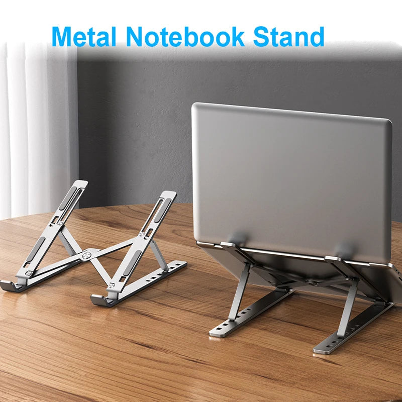 Aluminum Alloy Laptop Holder Stand Adjustable Foldable Portable for Notebook Computer Bracket Lifting Cooling Holder Non-slip Eagle Beacon