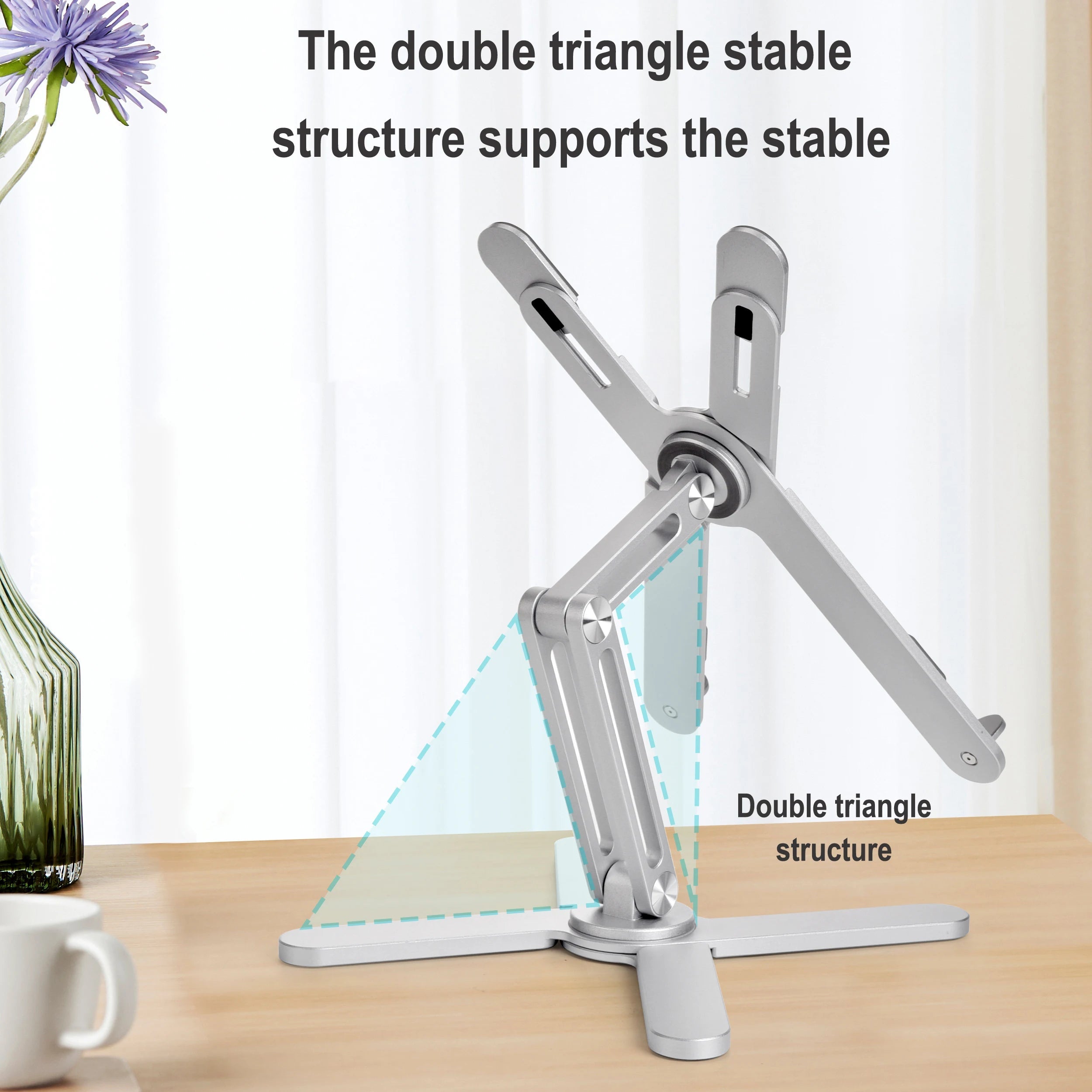Foldable Laptop Stand 360°Rotation Notebook Table Adjustable Aluminum Alloy Holder Portable X Type Bracket for 10-17 inch Laptop Eagle Beacon