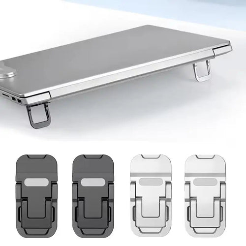 2PCS Mini Foldable Laptop Stand Portable Computer Keyboard Riser with 2 Adjustable Angles Self-Adhesive Invisible Notebook Stand Eagle Beacon