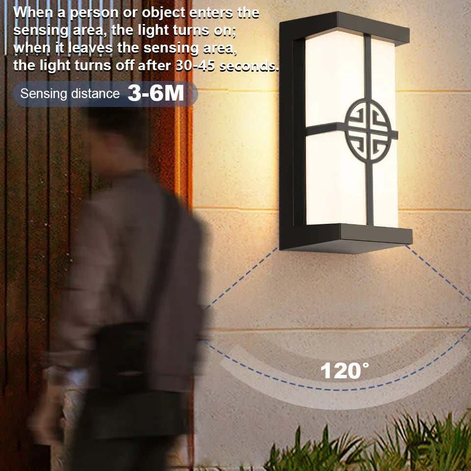Motion Sensor LED Wall Light 16W Indoor&Outdoor Waterproof IP66 Porch Wall Lamp Home Sconce Decoration Lighting Eagle Beacon