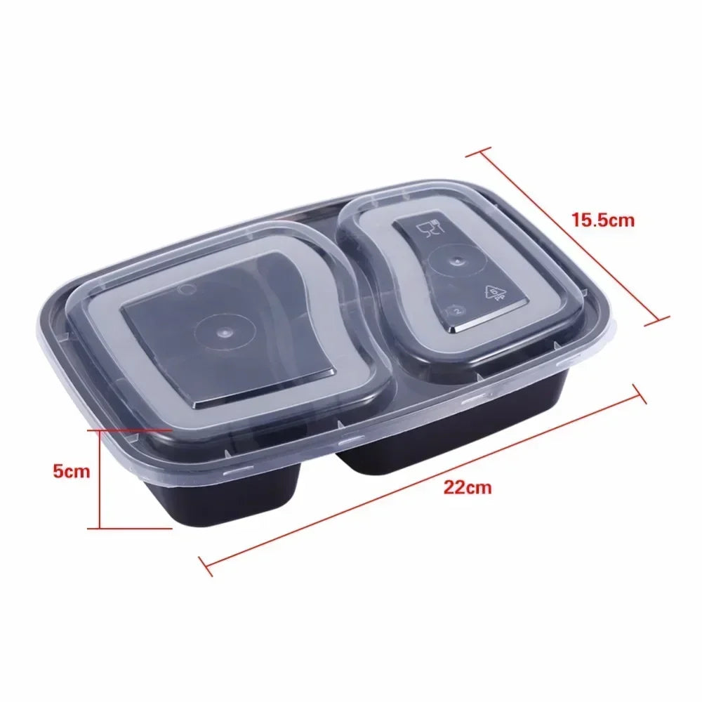Plastic Reusable Bento Box Meal Storage Food Prep Lunch Box 1/2/3 Compartment Reusable Microwavable Containers Home Lunchbox Eagle Aerie