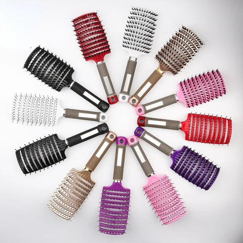 Hair Brush Scalp Massage Comb Hairbrush Bristle&Nylon Women Wet Curly Detangle Hair Brush for Salon Hairdressing Styling Tools Eagle Beacon