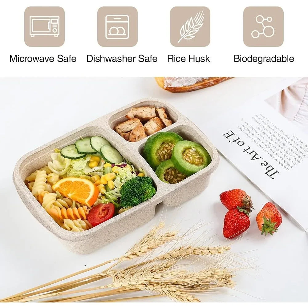 1 Bento Box Lunch Box for Kids and Adults Reusable Food Storage Container 3 Compartment Lunch Box for School Work and Travel Eagle Aerie