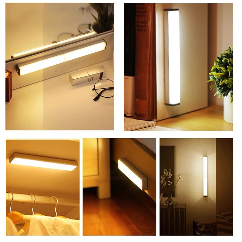 Motion Sensor Light Wireless LED Night Light Type C Rechargeable Light Cabinet Wardrobe Lamp Staircase Backlight For Kitchen LED Eagle Beacon