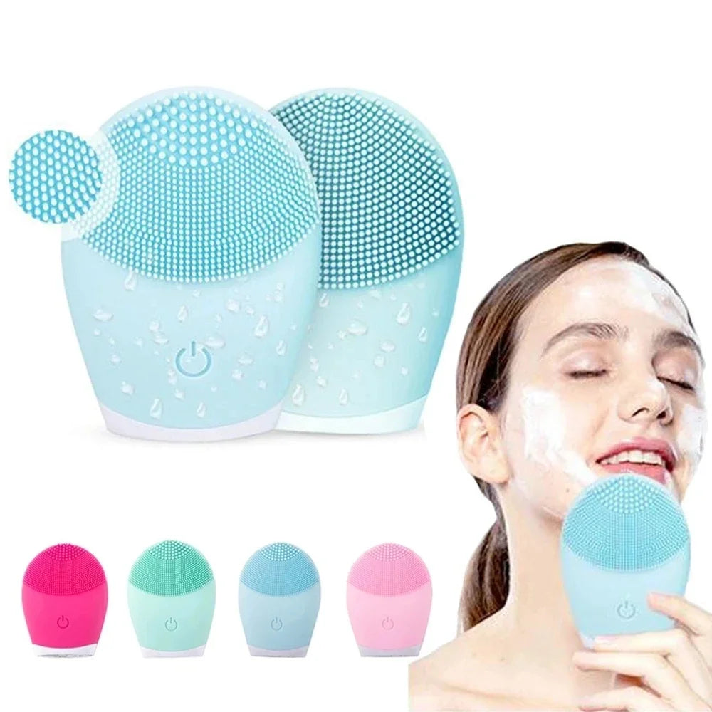 Electric Facial Cleansing Brush Face Skin Care Tools Waterproof Silicone Sonic Cleanser Facial Eagle Beacon