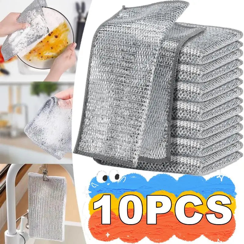 10 piece set of cleaning cloth, metal wire, kitchen sink, towels, dishwashing cleaning tools Eagle Aerie