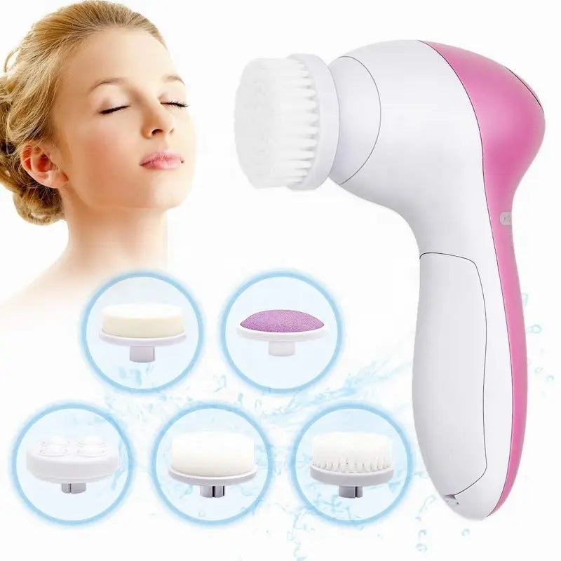 Electric Facial Cleaner 5 IN 1 Face Cleansing Brush Wash Machine Spa Skin Care Massager Blackhead Cleaning Facial Cleanser Tools Eagle Beacon