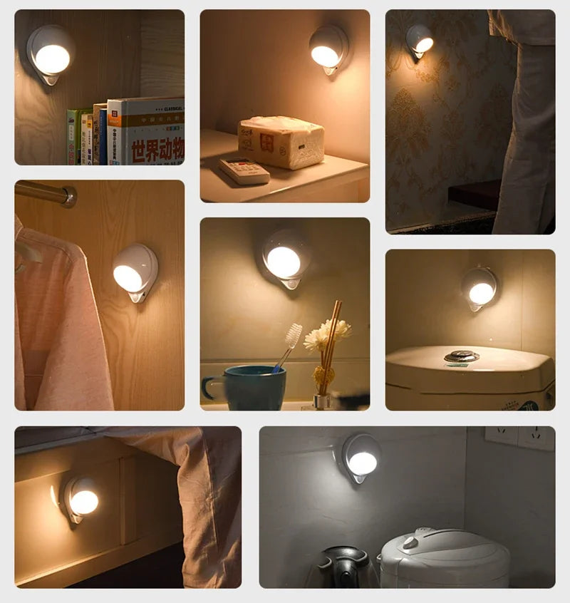 Motion Sensor Night Light LED Cabinet Light USB Charging Touch Switch Dimmable Light Stair Corridor Wall Light 18650 Battery Eagle Beacon