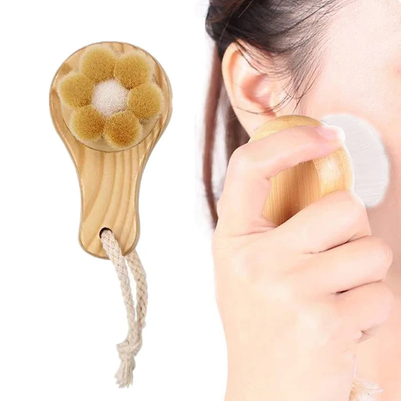 1Pc Beauty Skin Care Brush Face Cleansing Brush Soft Natural Bamboo Hair Facial Cleansing Massage Portable Wash Deep Clean Face Eagle Beacon