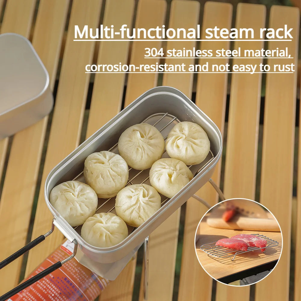 Aluminum lunch box outdoor reheatable lunch box with lid with handle gloves camping set bowl travel lunch box lunch box Eagle Aerie