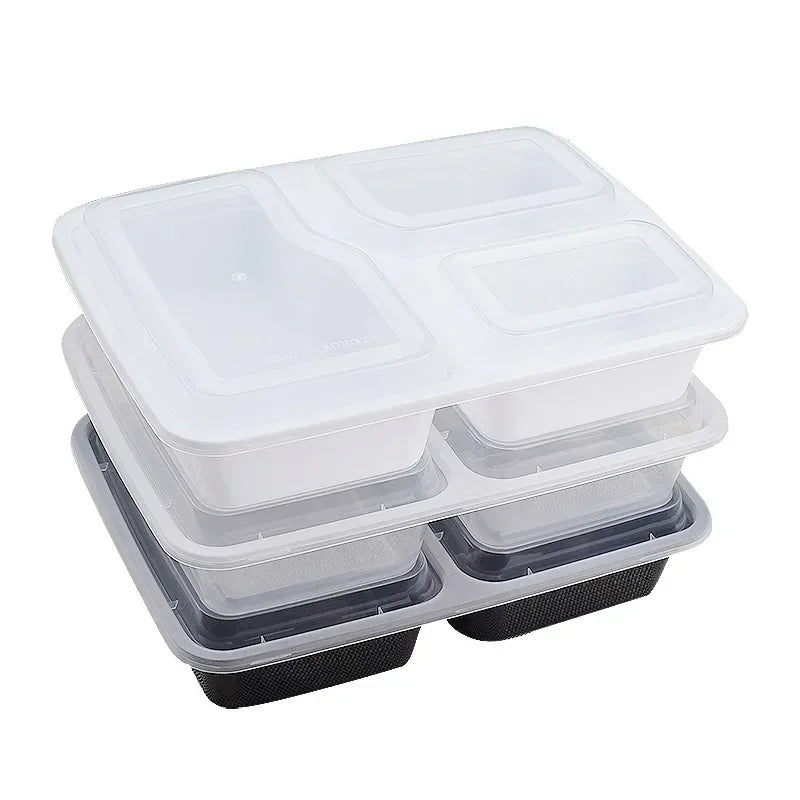 Plastic Reusable Bento Box Meal Storage Food Prep Lunch Box 1/2/3 Compartment Reusable Microwavable Containers Home Lunchbox Eagle Aerie