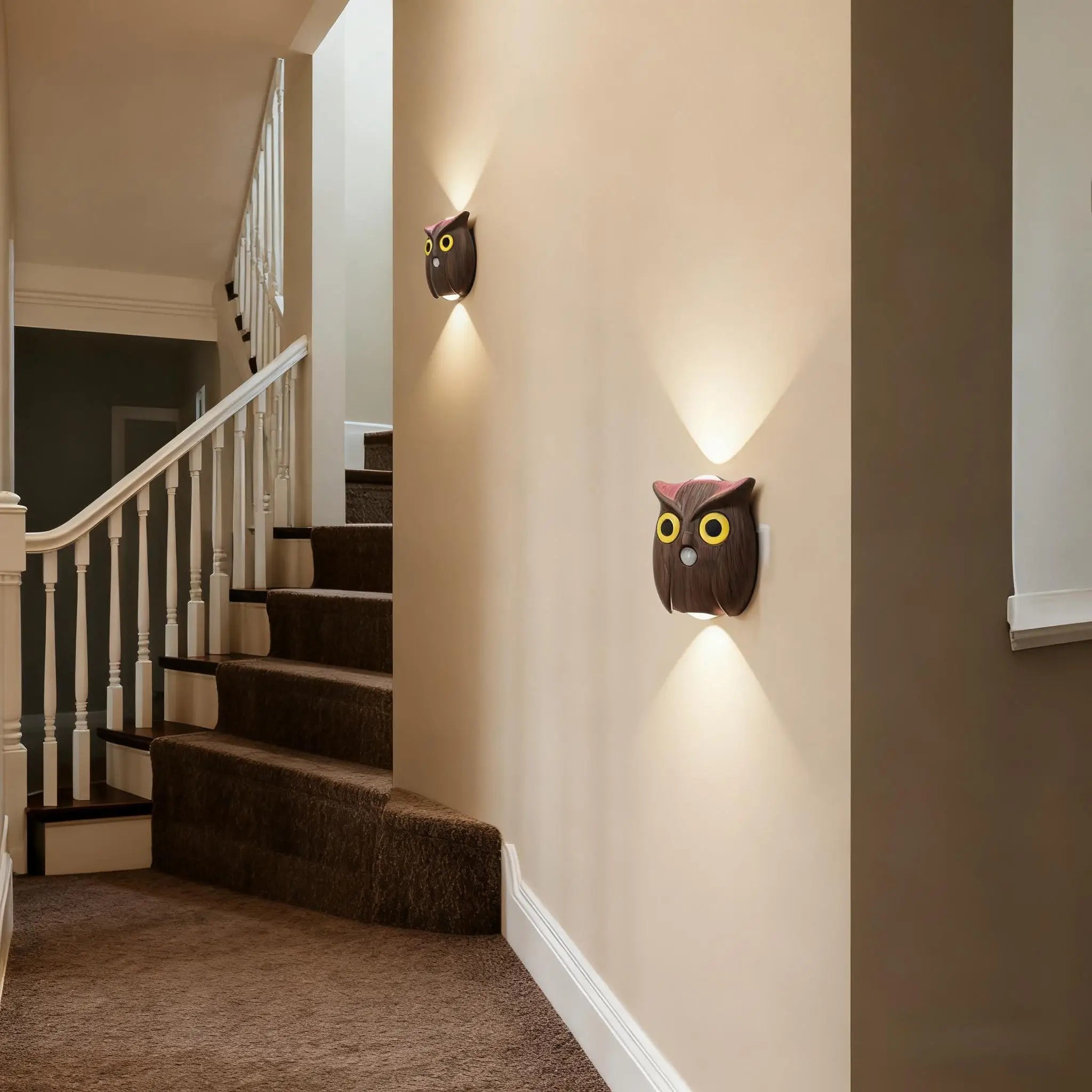 Motion Sensor Night Light USB Charging Cute Owl Lamp Indoor AUTO On/Off Magnetic Base for Cupboard Stair Hallway Bedroom Closet Eagle Beacon