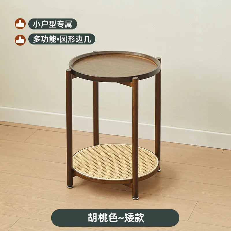 Eco-Friendly Bamboo Coffee Table -Sustainable Living Room Furniture Small Wicker Round Table in The Living Room Next To The Sofa Eagle Aerie