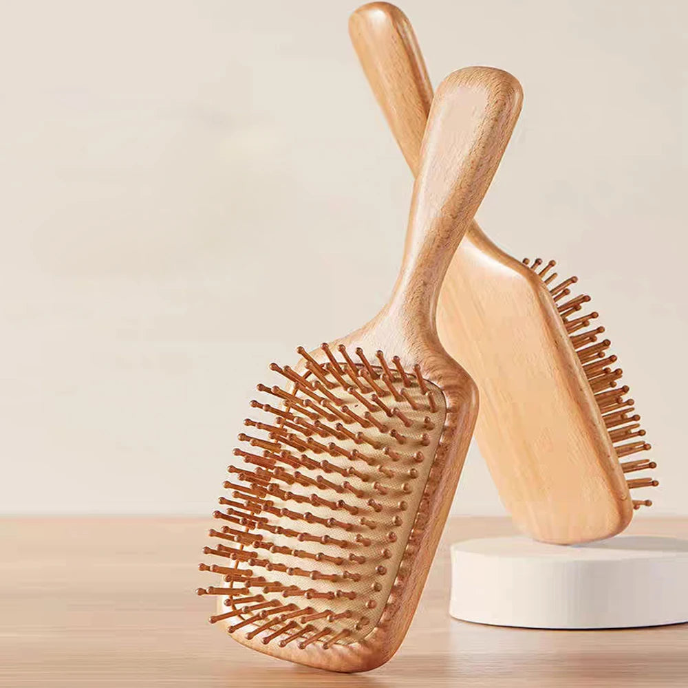 Wooden Hair Brush Improve Hair Growth Wood hairbrush Prevent Hair Loss Comb Bamboo Comb Teeth Hairdressing Styling Hair Tools Eagle Beacon