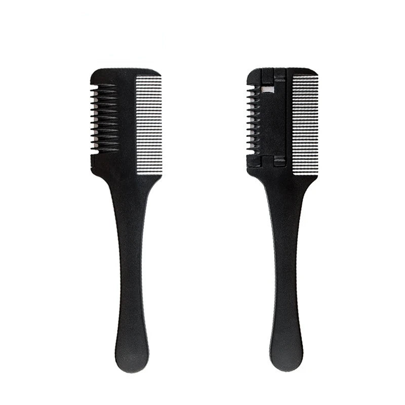 Hair Cutting Comb Hair Brushes with Razor Blades Barber Scissors Hair Salon Thinning Hairdressing DIY Styling Tools Black Handle Eagle Beacon