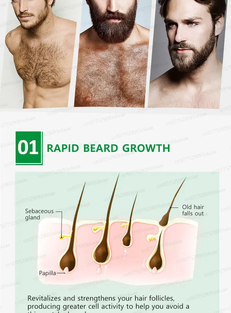 The most effective beard growth essence in 2025, grow a thick beard in 7 days. Chest hair, leg hair, beard and hair growth Eagle Beacon