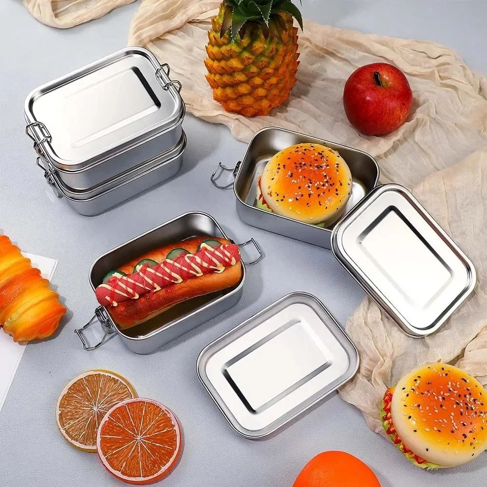 Stainless Steel Bento Box Metal Lunch Box Food Storage Containers with Lockable Clips Lunch Snack Boxes for Work,School Eagle Aerie