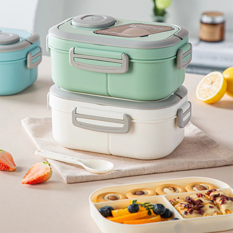 Portable Lunch Box Compartment Wheat Straw Bento Carrying Handle Box Reusable Tableware Containers Meal Snack Food Containers Eagle Aerie