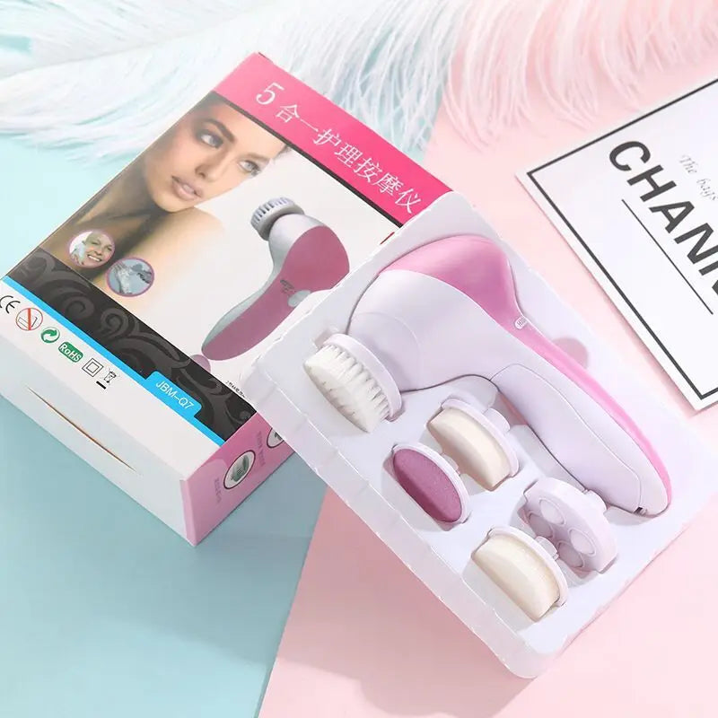 Electric Facial Cleaner 5 IN 1 Face Cleansing Brush Wash Machine Spa Skin Care Massager Blackhead Cleaning Facial Cleanser Tools Eagle Beacon