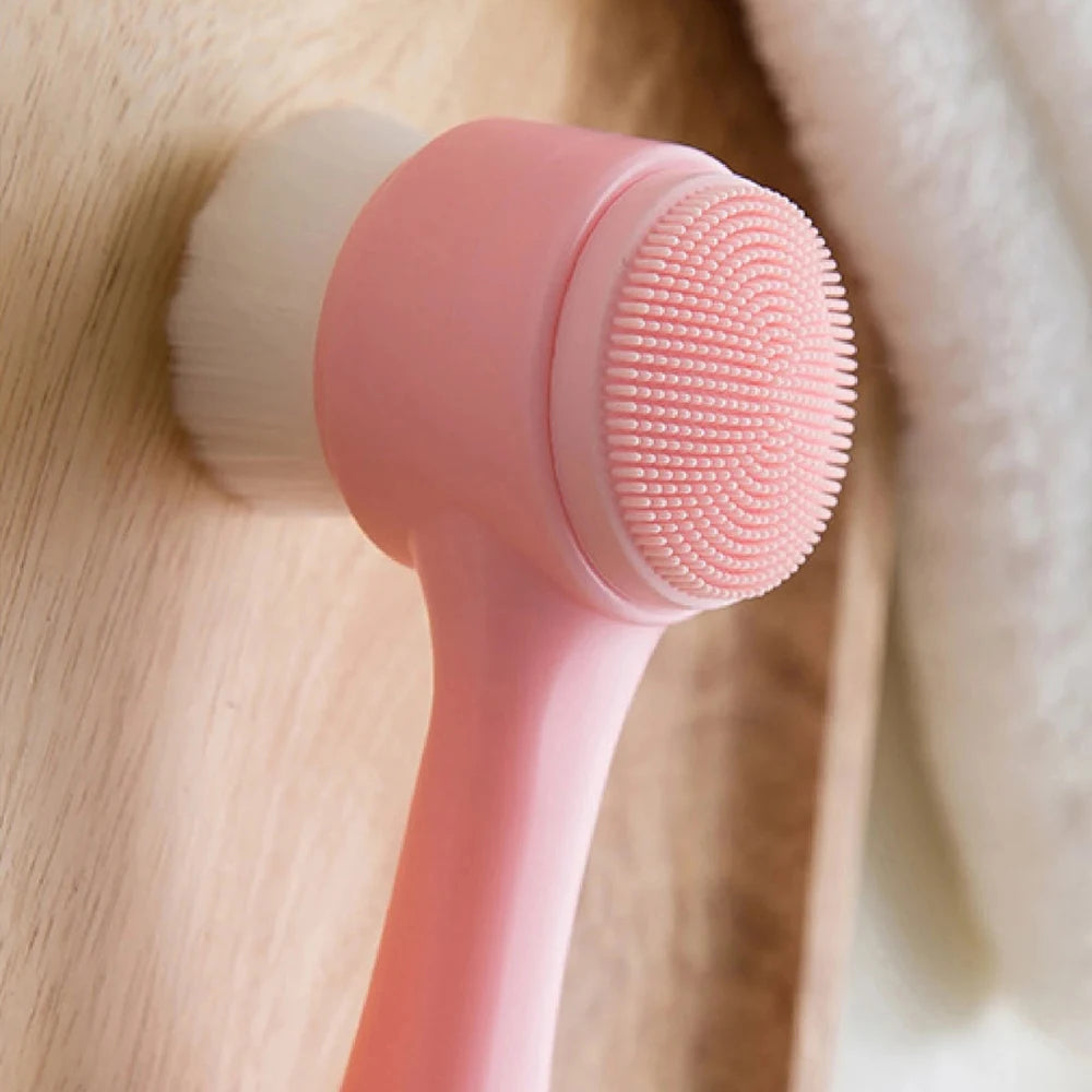 1Pc 2-in-1 Facial Cleansing Brush Manual Silicone Double Sided Soft Face Wash Brush Bristles Exfoliator Skin Care Eagle Beacon