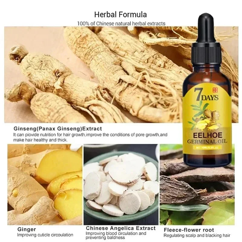 7 Day Fast Hair Growth Oil Ginger Growth Hair Treatment Anti Hair Loss Men Women Scalp Treatment Serum Products Beauty Product Eagle Beacon