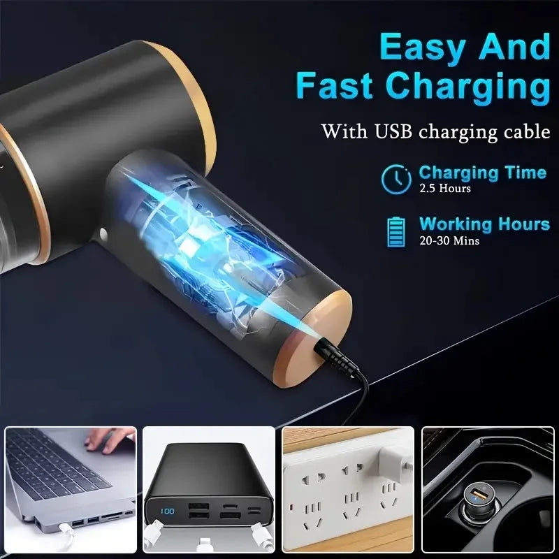Mini 3-in-1 portable powerful vacuum cleaner, set of 1, for both car and household use - blowing and suction dual-use Eagle Beacon