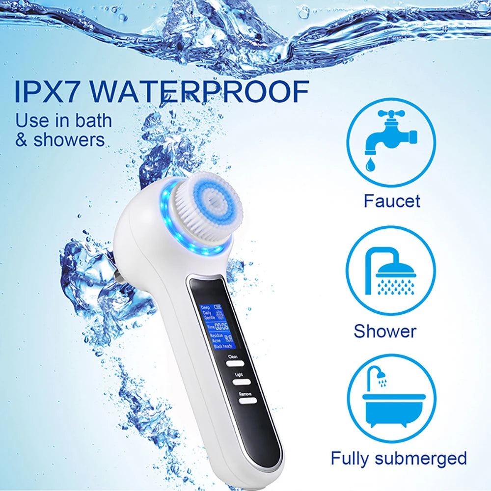 Facial Washer Exfoliator, Electric Facial Rotating Brush for Exfoliation, Massage and Deep Cleansing Eagle Beacon