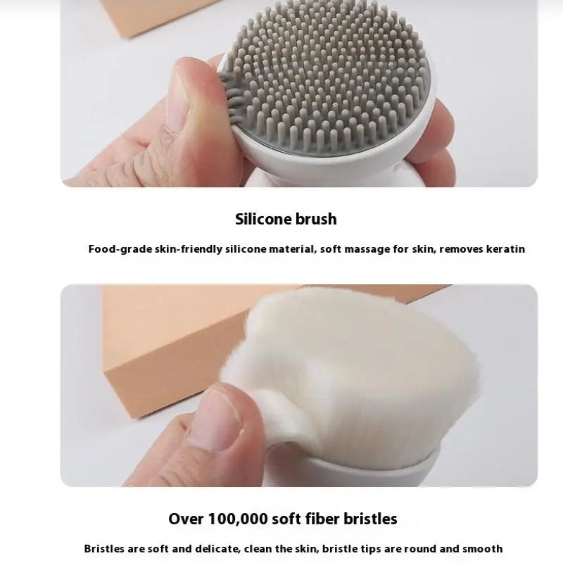 Double-Sided Mini Manual Facial Cleansing Brush Silicone Massage Face Brush Soft Bristles Handheld Cleaning Device Pore Cleaner Eagle Beacon