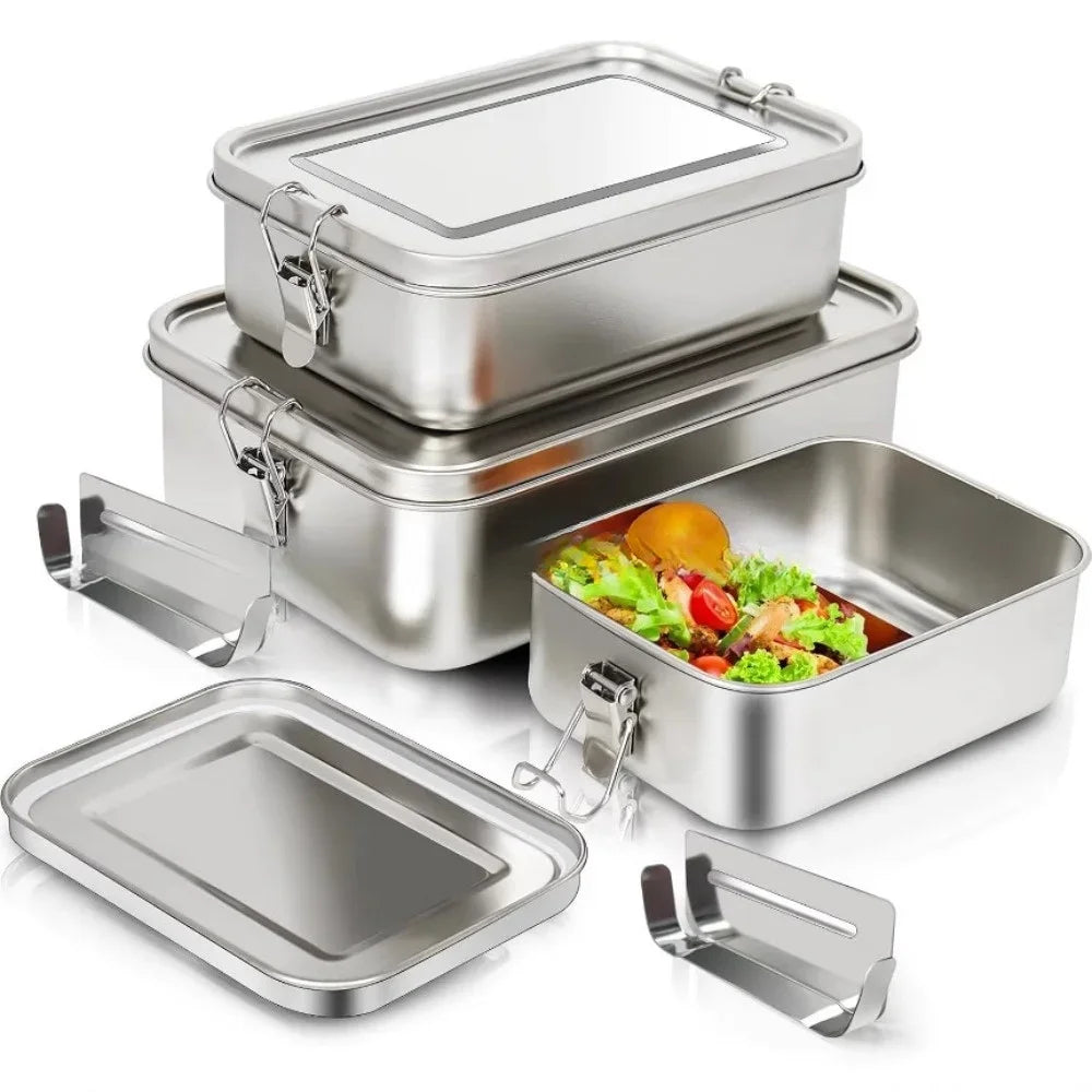 Stainless Steel Bento Box Metal Lunch Box Food Storage Containers with Lockable Clips Lunch Snack Boxes for Work,School Eagle Aerie