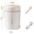 600ML Portable USB Electric Heating Lunch Box Stainless Steel Food Warmer with Drink Function for Picnics Food Heater Eagle Aerie