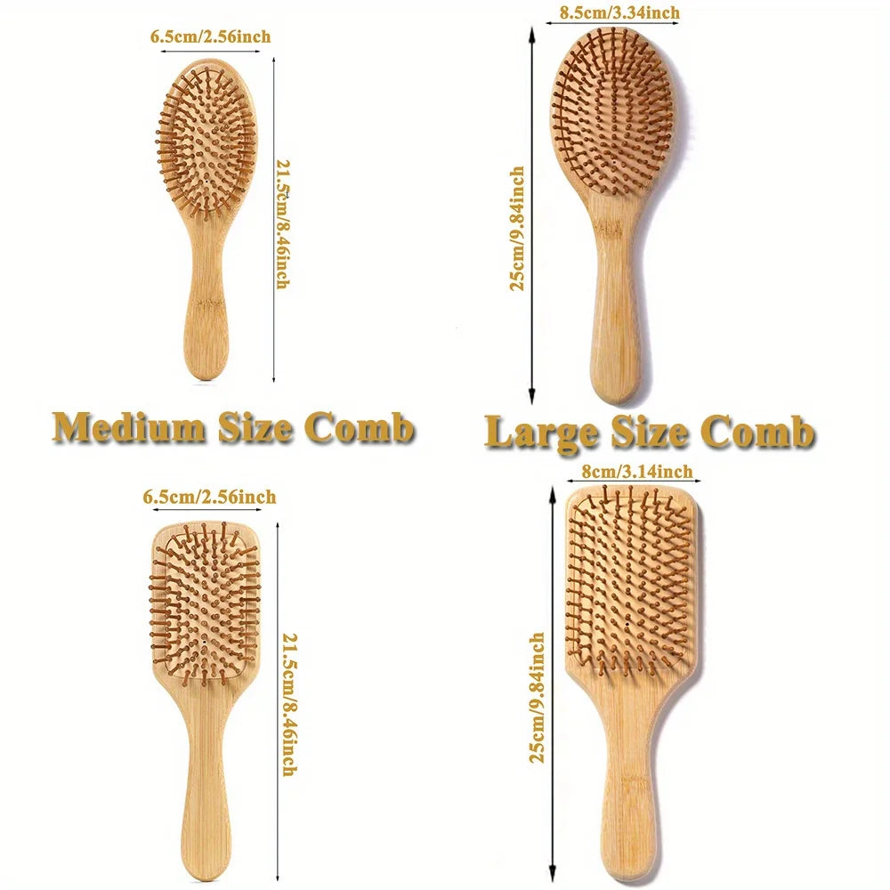 Wooden Hair Brush Improve Hair Growth Wood hairbrush Prevent Hair Loss Comb Bamboo Comb Teeth Hairdressing Styling Hair Tools Eagle Beacon