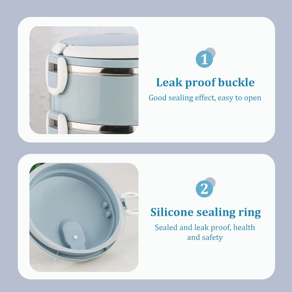 1 set of 4-layer lunch boxes, stainless steel insulated bucket lunch boxes, stackable bento boxes, used for lunch and camping Eagle Aerie