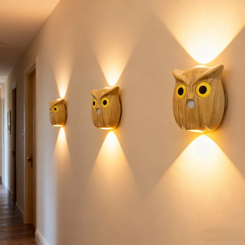 Motion Sensor Night Light USB Charging Cute Owl Lamp Indoor AUTO On/Off Magnetic Base for Cupboard Stair Hallway Bedroom Closet Eagle Beacon