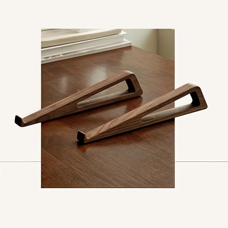 Portable Foldable Wooden Laptop Stand-Ergonomic 12° Adjustable Angle, Cooling Ventilation Triangular Design,Office Accessory Eagle Beacon